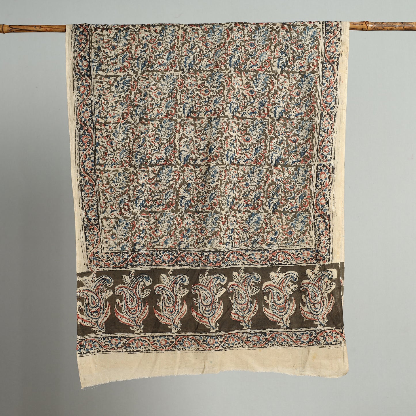 Beige - Kalamkari Block Printed Cotton Dupatta 129