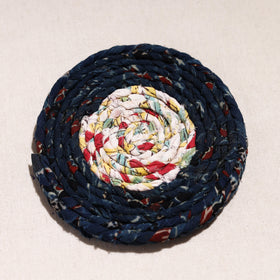  Upcycled Fabric Hand Braided Coaster 