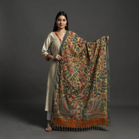 Yellow - mangalagiri cotton handpainted pen work kalamkari