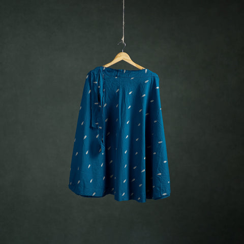 Blue - Jacquard Cotton Wrap Around Skirt 148