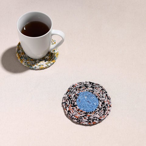  Upcycled Fabric Hand Braided Coaster 