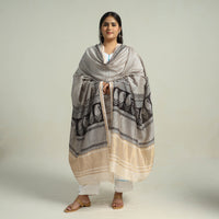 Grey - Traditional Maheshwari Silk Bagh Print Dupatta 23