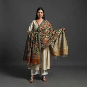 Yellow - mangalagiri cotton handpainted pen work kalamkari