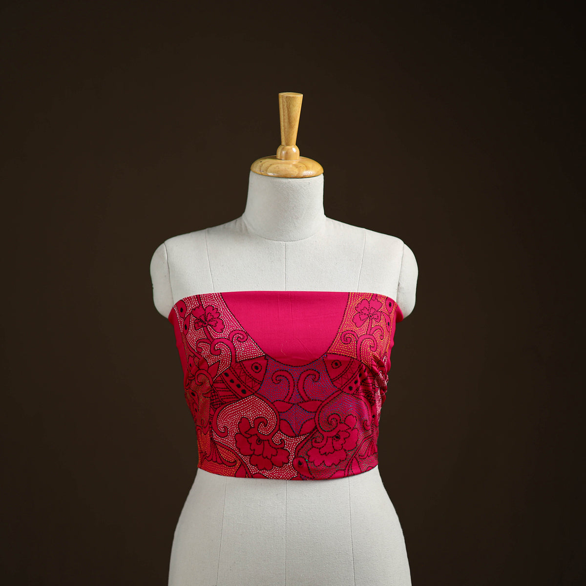 Bengal Kantha Hand Embroidered Cotton Blouse Piece 37