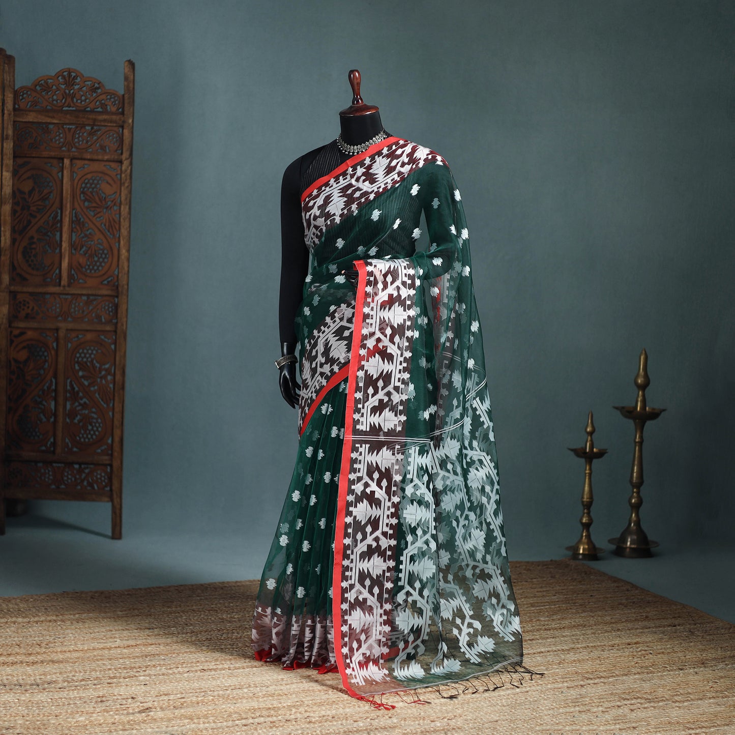 Bengal Pure Muslin Handloom Jamdani Saree 28