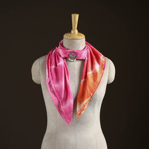 Shibori Tie-Dye Cotton Brooch Scarf 27