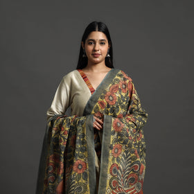 Yellow - mangalagiri cotton handpainted pen work kalamkari