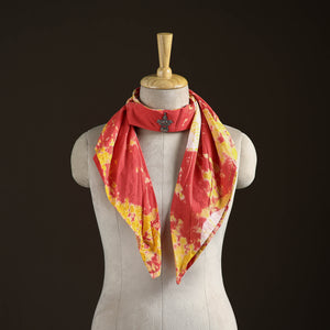 Shibori Tie-Dye Cotton Brooch Scarf 28