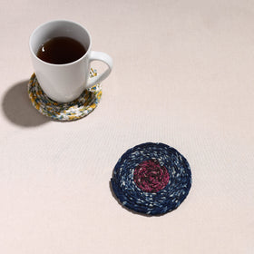  Upcycled Fabric Hand Braided Coaster 