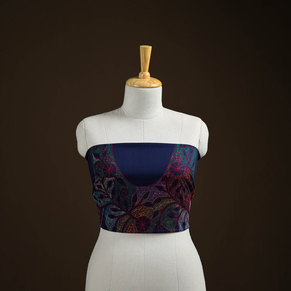Bengal Kantha Hand Embroidered Cotton Blouse Piece 39
