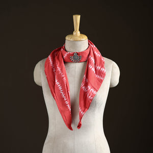 Shibori Tie-Dye Cotton Brooch Scarf 29