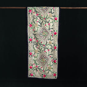 Ranihati Chanderi Silk Hand Embroidered Stole with Pom Pom 203