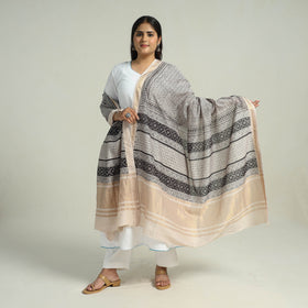 Black - traditional maheshwari silk bagh dupatta 24