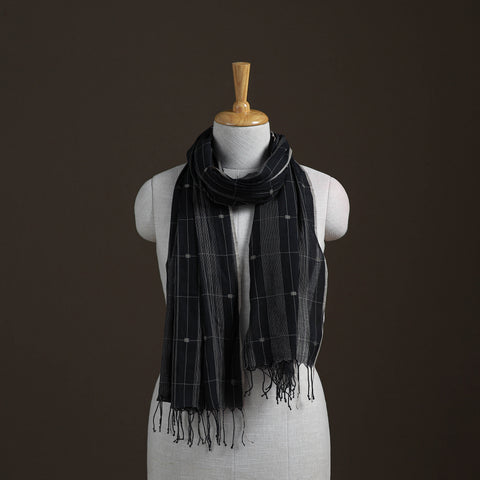 Phulia Jamdani Pure Handloom Cotton Stole with Tassels 16