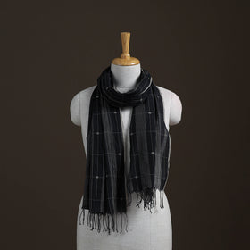 Phulia Jamdani Pure Handloom Cotton Stole with Tassels 16