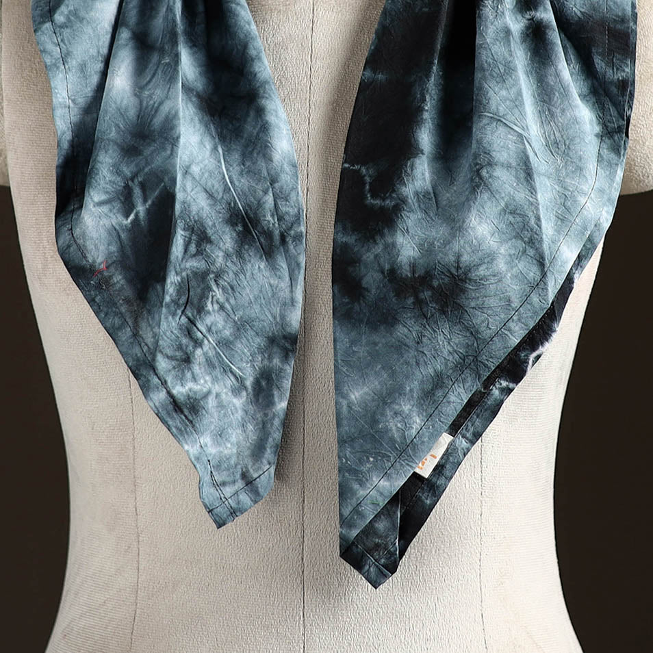 Shibori Tie-Dye Cotton Brooch Scarf 31