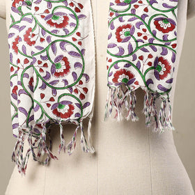 Multicolor - cotton sanganeri stole with tassels 198