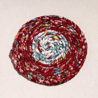 Upcycled Fabric Hand Braided Coaster 08