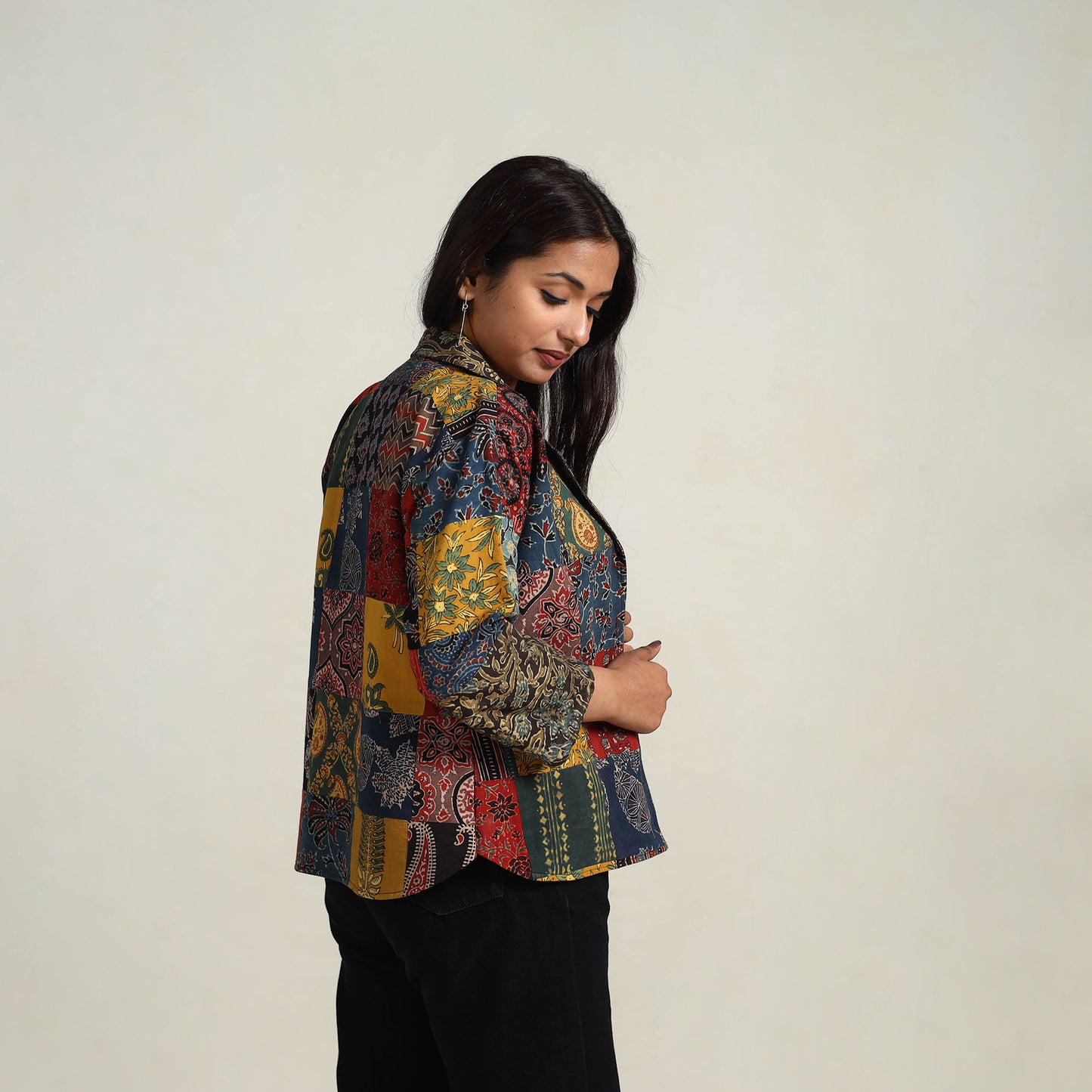 Patchwork Ajrakh Print Women's Jacket 04