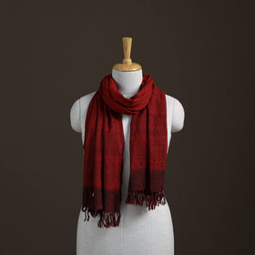 Handwoven Merino Wool Natural Dyed Bagh Hand Block Print Stole 12