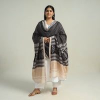 Black - Traditional Maheshwari Silk Bagh Print Dupatta 25