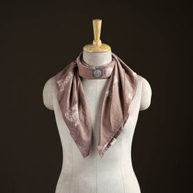 Shibori Tie-Dye Cotton Brooch Scarf 32