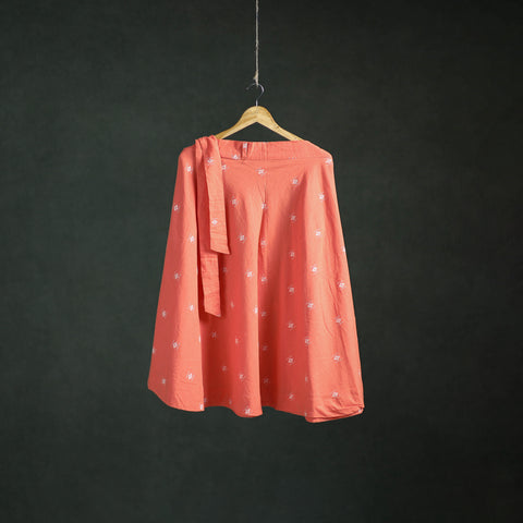 Pink - Jacquard Cotton Wrap Around Skirt 150