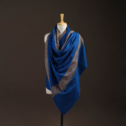 Sozni Hand Embroidery Merino Wool Handwoven Kashmiri Hashidar Pashmina Shawl 15