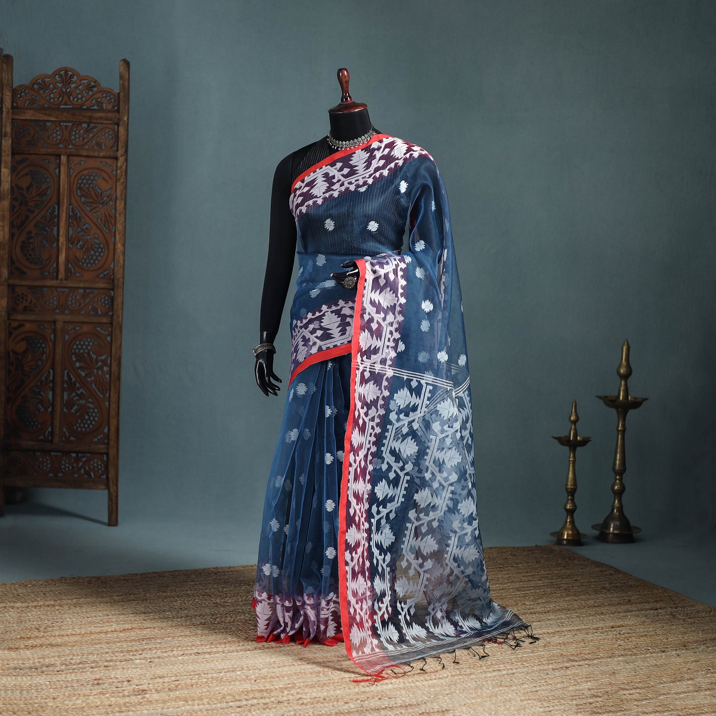 Bengal Pure Muslin Handloom Jamdani Saree 29