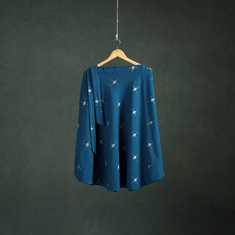 Blue - Jacquard Cotton Wrap Around Skirt 151