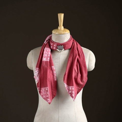 Shibori Tie-Dye Cotton Brooch Scarf 35