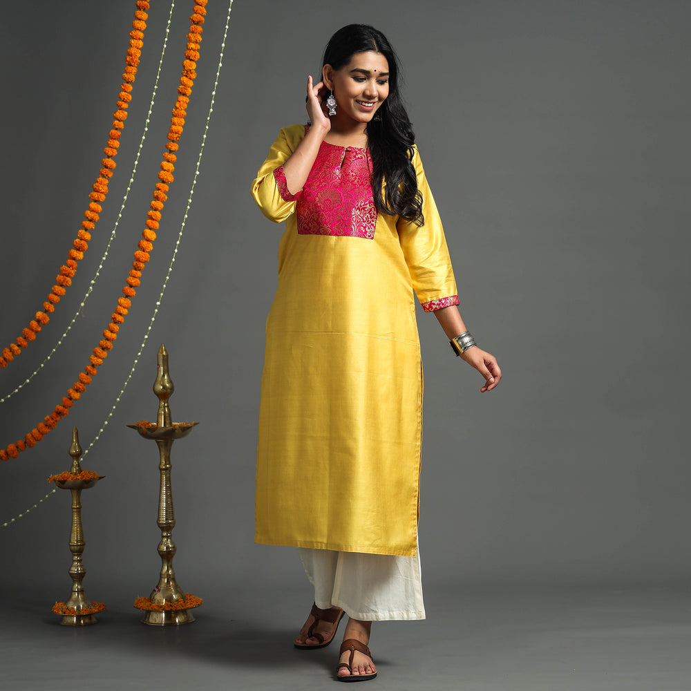 plain silk kurta