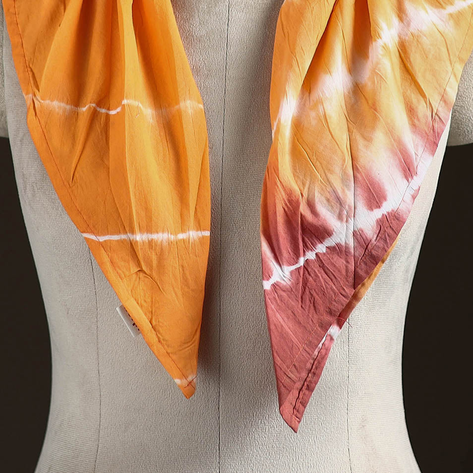 Shibori Tie-Dye Cotton Brooch Scarf 36