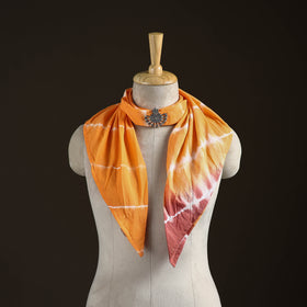 Shibori Tie-Dye Cotton Brooch Scarf 36