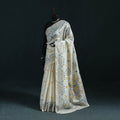 White - Bengal Hand Embroidery Silk Nakshi Kantha Saree 08