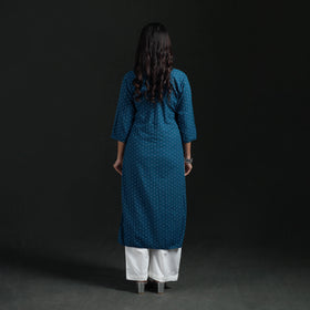 Jacquard Cotton Straight Long Kurta for Women 10