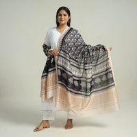 Black - Traditional Maheshwari Silk Bagh Print Dupatta 27