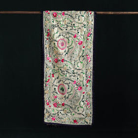 Ranihati Chanderi Silk Hand Embroidered Stole with Pom Pom 193