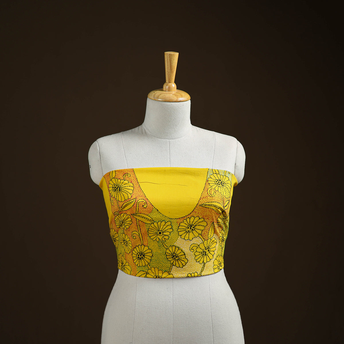 Bengal Kantha Hand Embroidered Cotton Blouse Piece 45