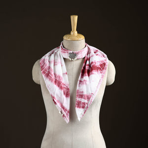 Shibori Tie-Dye Cotton Brooch Scarf 39