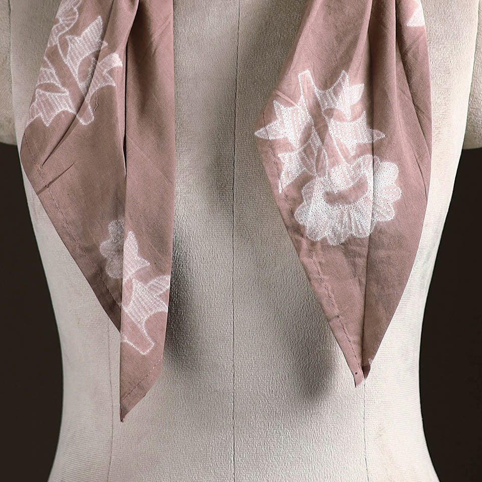 Shibori Tie-Dye Cotton Brooch Scarf 38