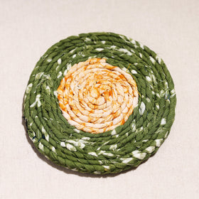  Upcycled Fabric Hand Braided Coaster 