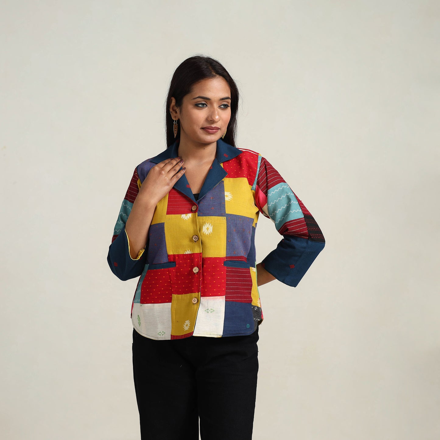 Patchwork Jacquard Women's Jacket 05