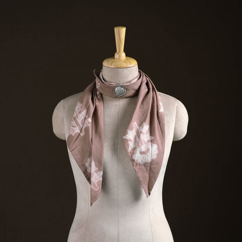 Shibori Tie-Dye Cotton Brooch Scarf 38