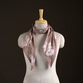 Shibori Tie-Dye Cotton Brooch Scarf 38
