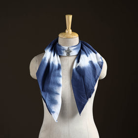 Shibori Tie-Dye Cotton Brooch Scarf 40