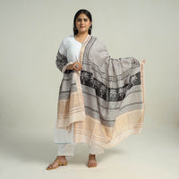 Grey - Traditional Maheshwari Silk Bagh Print Dupatta 28