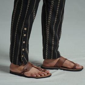 Black - Jacquard Weave Cotton Elasticated Pant 08