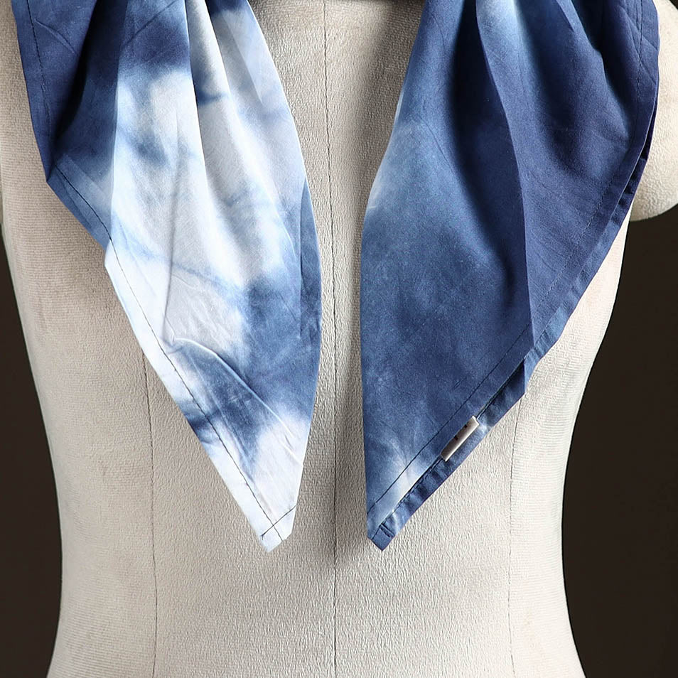 Shibori Tie-Dye Cotton Brooch Scarf 42