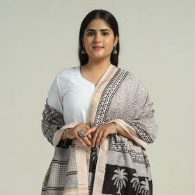 Grey - traditional maheshwari silk bagh dupatta 28